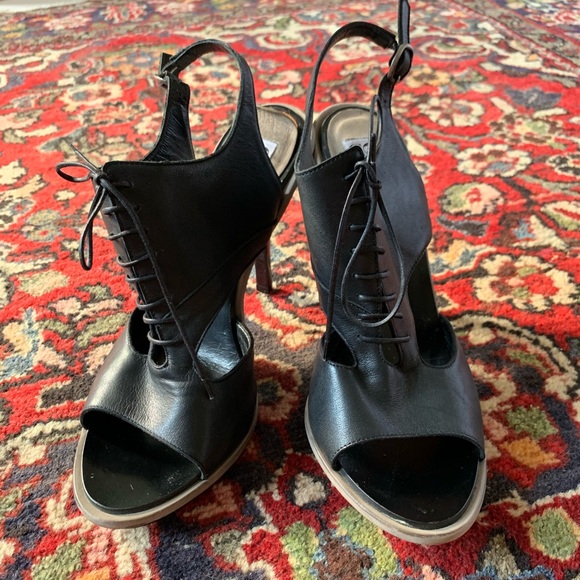 *donating soon* Barney’s CO-OP lace-up stiletto heels. - Picture 2 of 7